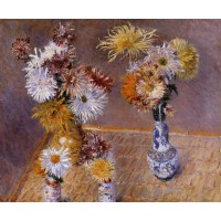 Four Vases of Chrysanthemums