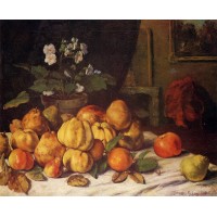 Still Life Apples Pears and Flowers on a Table Saint Pel