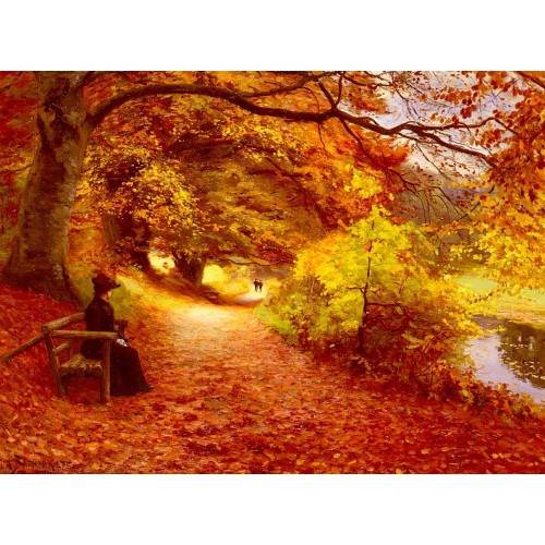 A Wooded Path In Autumn