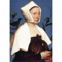 Portrait of a Lady with a Squirrel and a Starling