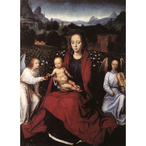 Virgin and Child in a Rose Garden with Two Angels