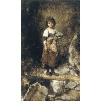 A Peasant Girl on a Footbridge