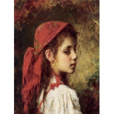 Portrait of a Young Girl in a Red Kerchief