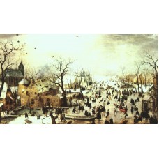 A Scene on the Ice near a Town 1