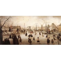 Skaters by a Village