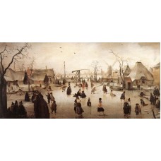 Skaters by a Village