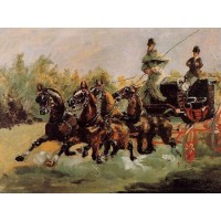 Alphonse de Toulouse Lautrec Driving His Four in Hand