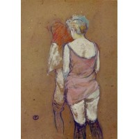 Two Half Naked Women Seen from Behind