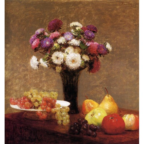 Asters and Fruit on a Table