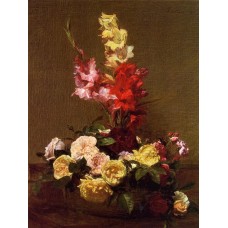 Gladiolas and Roses