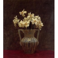 Narcisses in an Opaline Glass Vase