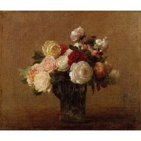 Roses in a Glass Vase