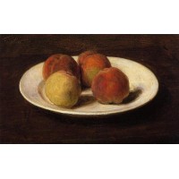 Still Life of Four Peaches