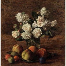 Still Life Roses and Fruit