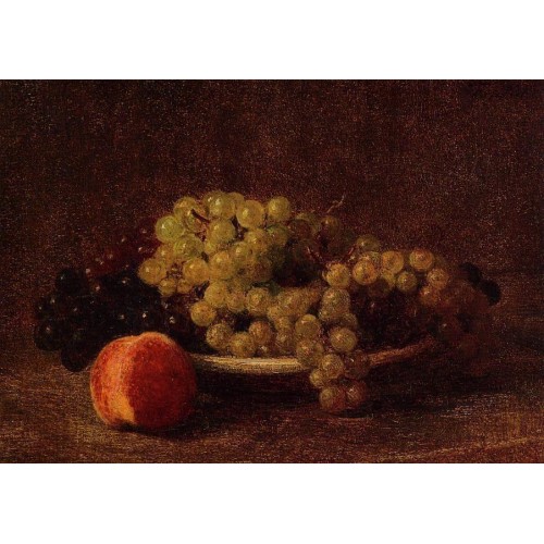 Still Life with Grapes and a Peach