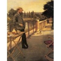 An Elegant Man on a Terrace