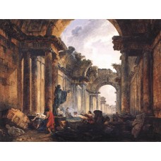 Imaginary View of the Grande Galerie in the Louvre in Ruins