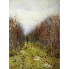 Autumn landscape with hunter 1880