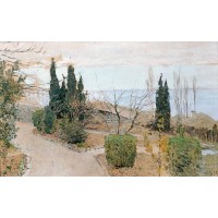 Garden in yalta cypress trees 1886