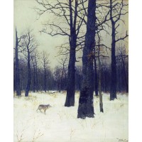In the forest at winter 1885