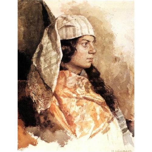 Jewish woman with oriental shawl 1884