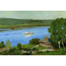 Landscape with a steamboat