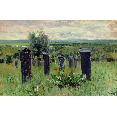 Landscape with beehives