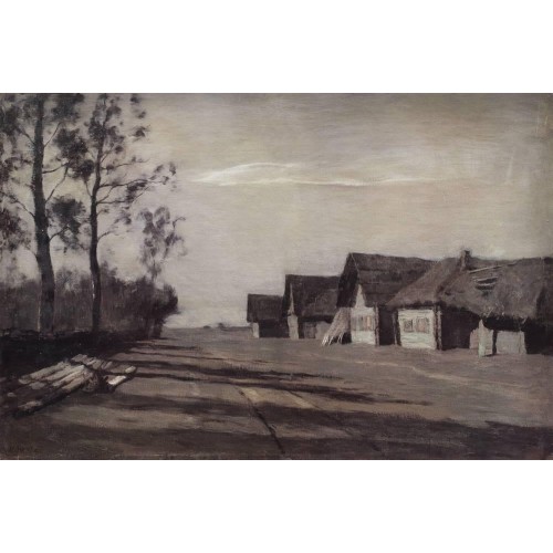 Moonlit night a village 1897