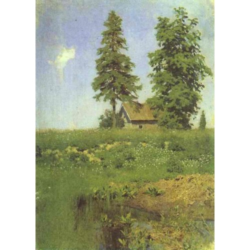 Small hut in a meadow