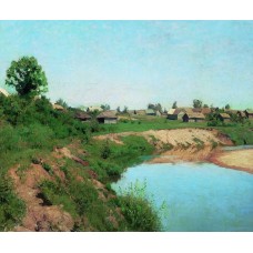 Village at the riverbank 1883
