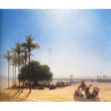 Caravan in the oasis egypt 1871