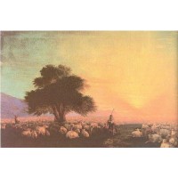 Flock of sheep with herdsmen unset 1870