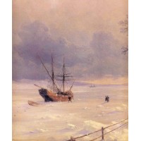 Frozen bosphorus under snow 1874