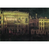 Ka d ordo palace in venice by moonlight 1878