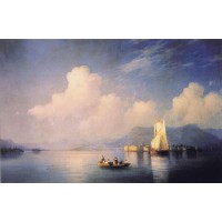 Lake maggiore in the evening 1858