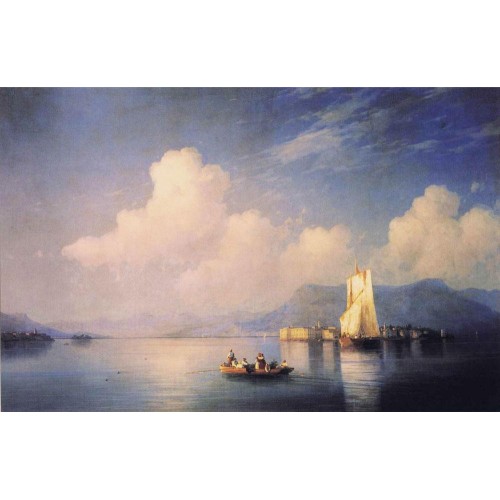 Lake maggiore in the evening 1858