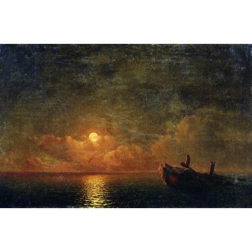 Moonlit night wrecked ship 1871