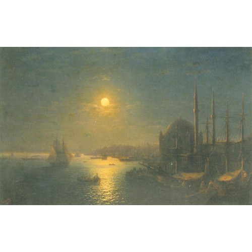 Moonlit view of the bosphorus 1884