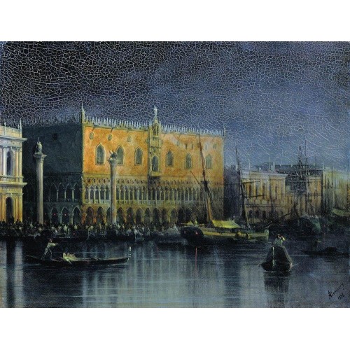 Palace rains in venice by moonlight 1878