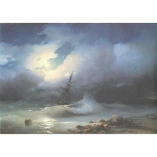 Rough sea at night 1853