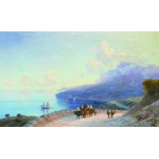 Sea coast crimean coast near ai petri 1890