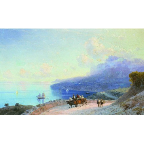 Sea coast crimean coast near ai petri 1890