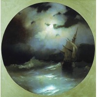 Sea on a moonlit night 1858