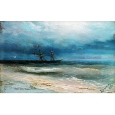 Sea with a ship 1884