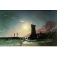 Seascape with moon 1849