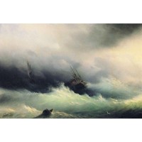 Ships in a storm 1860
