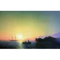 Sunset at the crimean coast 1856
