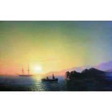 Sunset at the crimean coast 1856