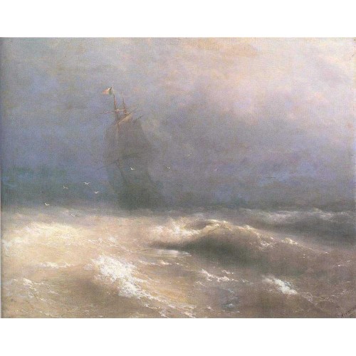 Tempest by coast of nice 1885