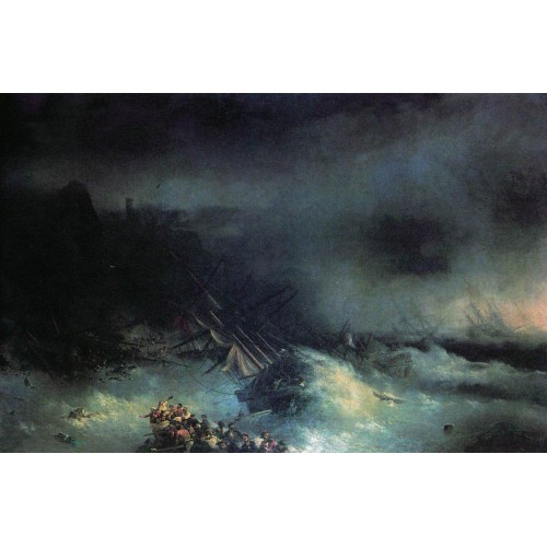 Tempest shipwreck of the foreign ship 1855